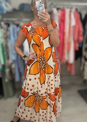 orangefloraldress