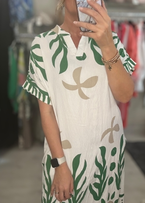 greenprinteddress
