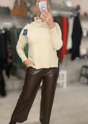 brownfauxleathertrouser