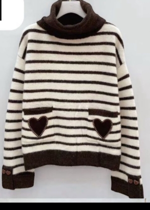 stripeheartknit