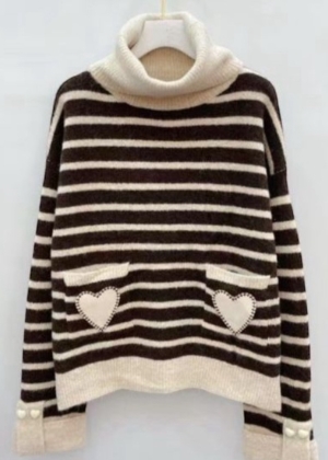 stripeheartknit