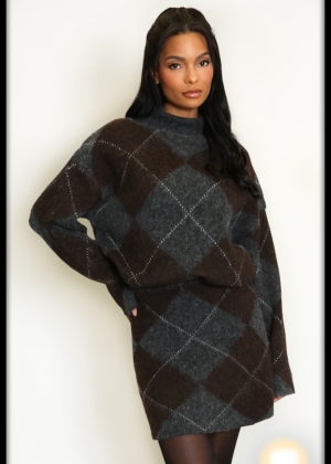 argyleprintskirtandjumperset