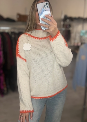 creamknitwithorangestitching