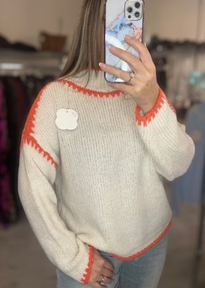 creamknitwithorangestitching Thumb