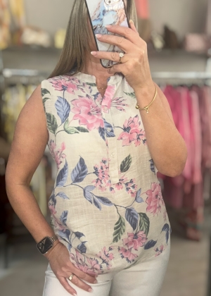 beigefloralprinttop Thumb