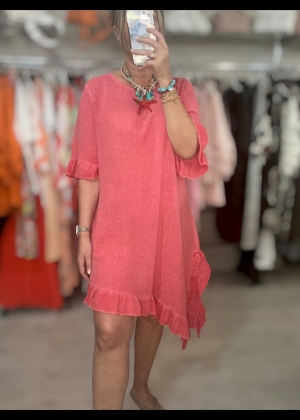 pinklinendress