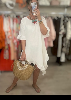 whitelinendress