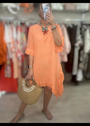 orangelinendress