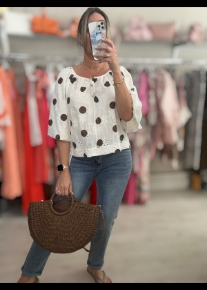 brownpolkadottop