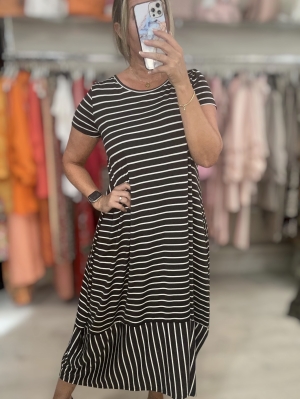 brownstripedress
