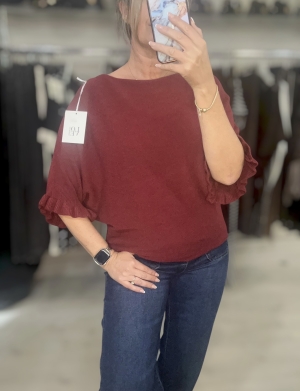winefrillsleeveknit