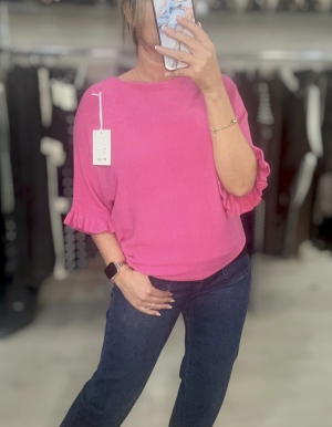 pinkfrillsleeveknit