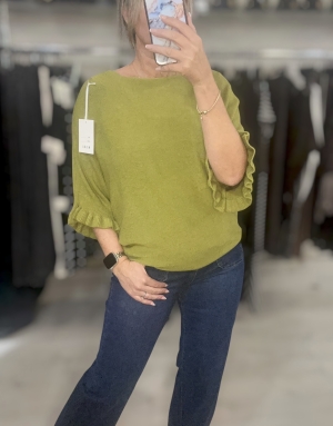 limefrillsleeveknit