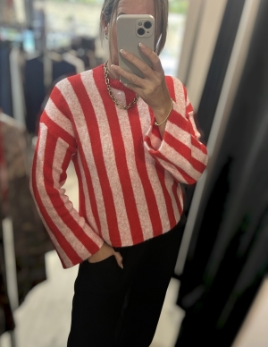 pinkandredstripeknit