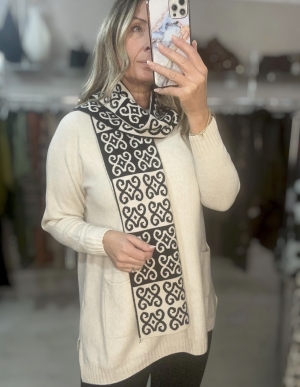creamknitandscarfset