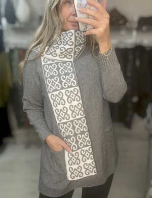 greyknitandscarfset