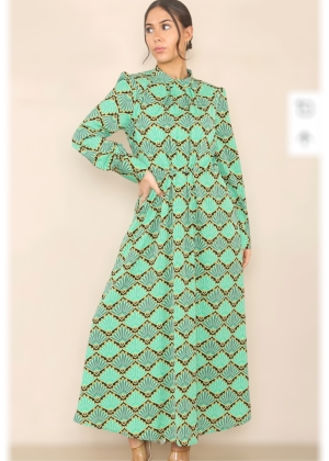 greenprinteddress